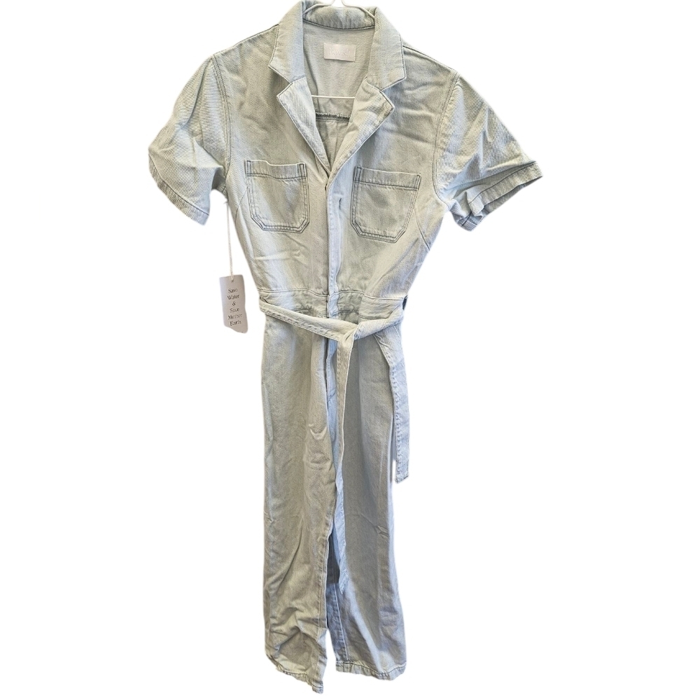 Boyish The Jesse Endless Summer Tie Denim Jumpsuit NEW
